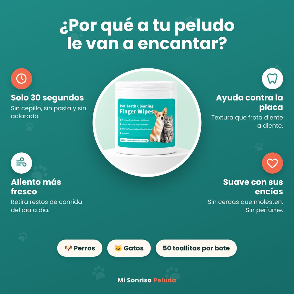 Toallitas Dentales de Dedo para Perros y Gatos