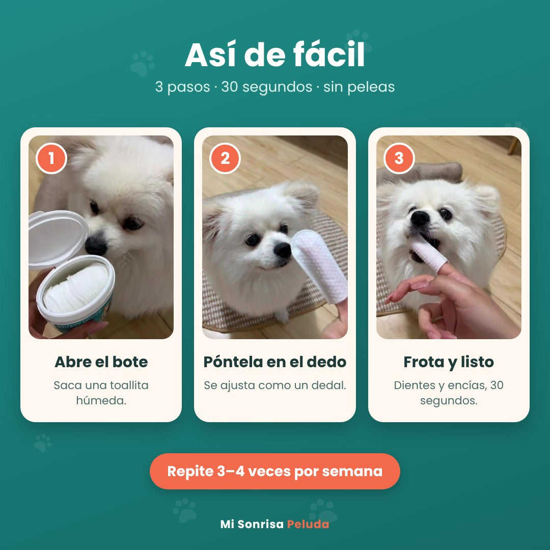 Toallitas Dentales de Dedo para Perros y Gatos