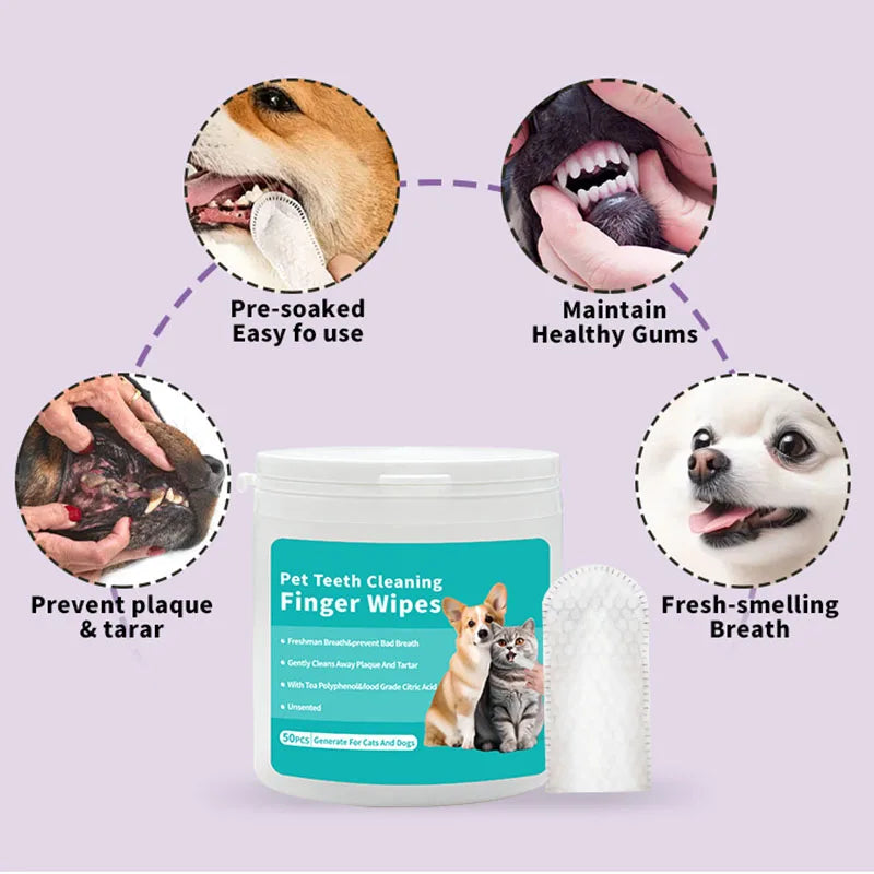 Toallitas Dentales de Dedo para Perros y Gatos